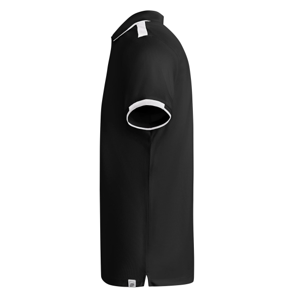 Męska elegancka koszulka polo czarna białe wstawki roz. 3XL